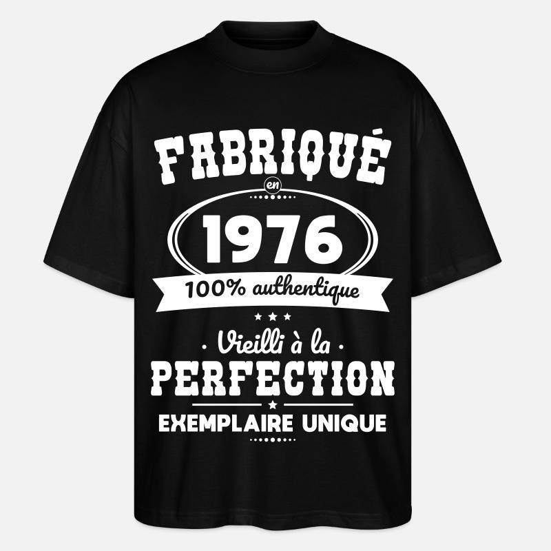 Hergestellt 1976 – Perfekt gereift - Stanley/Stella Oversized Unisex Bio T-Shirt Blaster 2.0 - Schwarz