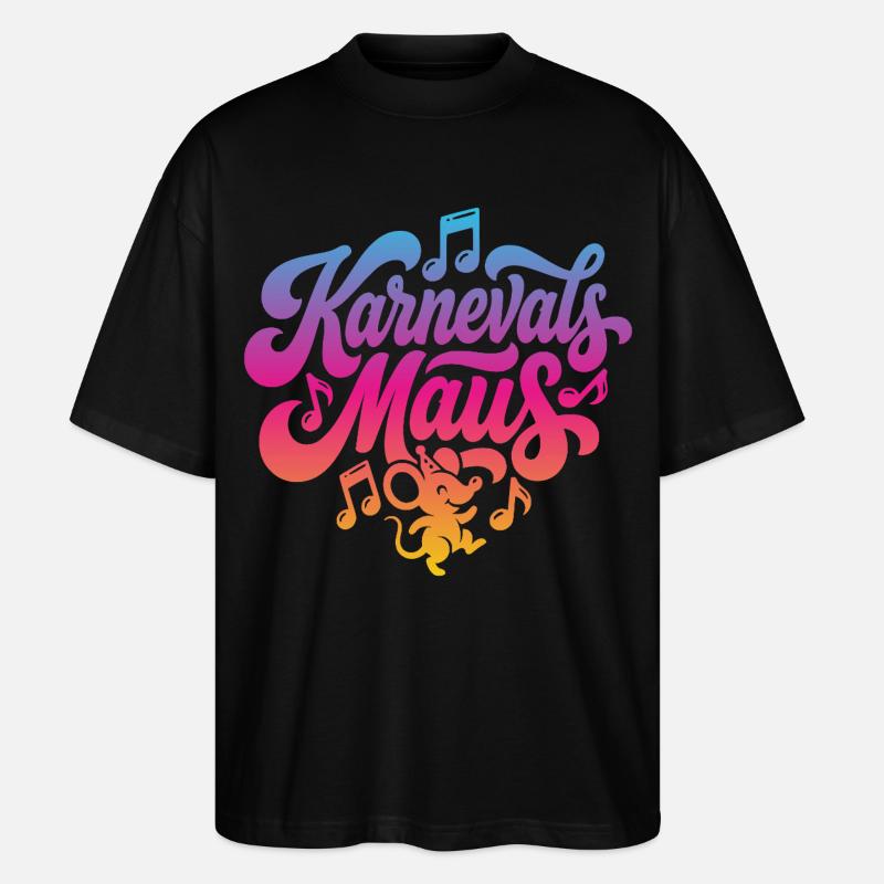Karnevals Maus Karnevalsmaus Karneval Party Kostüm - Stanley/Stella Oversized Unisex Bio T-Shirt Blaster 2.0 - Schwarz