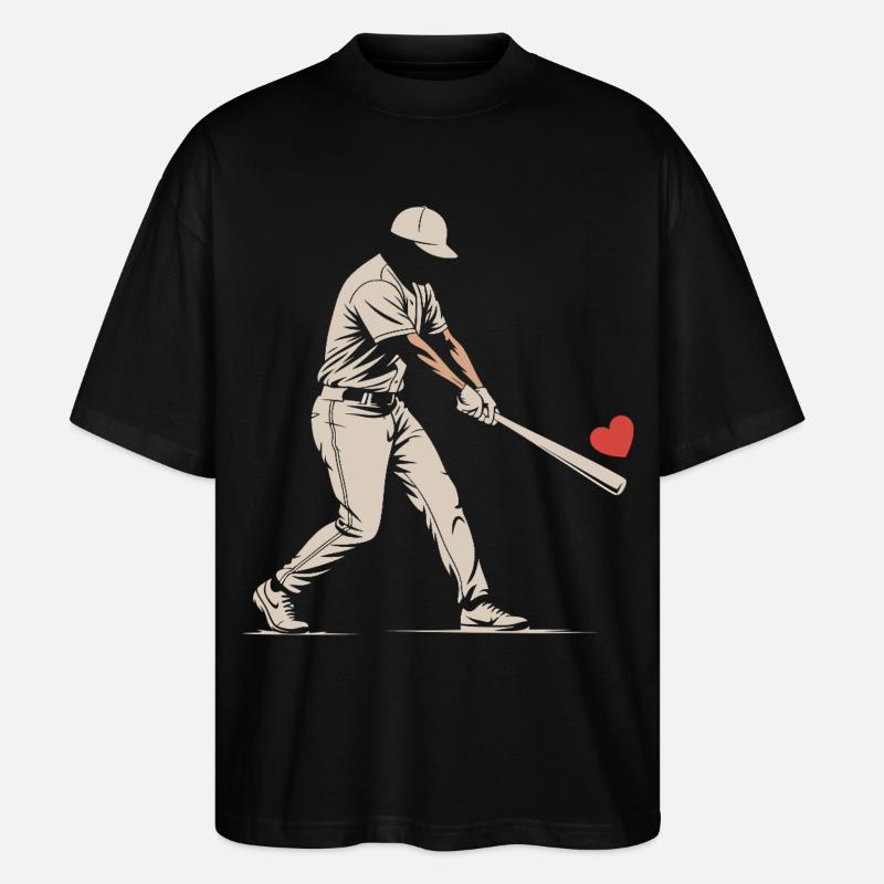 Silhouette Batteur Baseball Saint-Valentin - T-shirt bio Blaster 2.0 coupe oversize Stanley/Stella Unisexe - noir