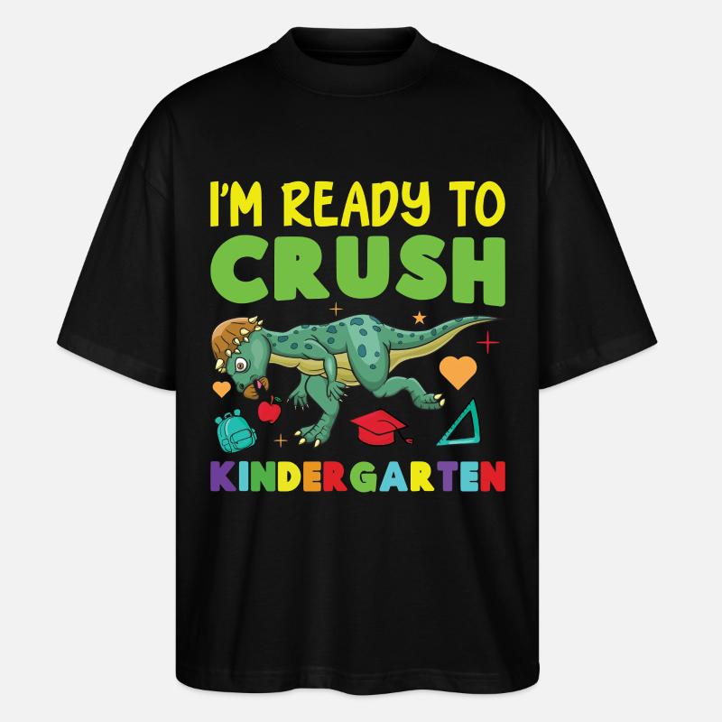 Pachycephalosaurus Kindergarten-Outfit - Stanley/Stella Oversized Unisex Bio T-Shirt Blaster 2.0 - Schwarz