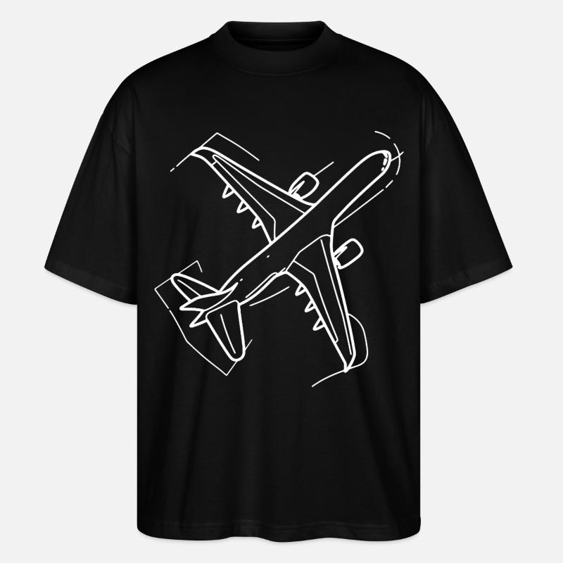 Dessin d’avion - T-shirt bio Blaster 2.0 coupe oversize Stanley/Stella Unisexe - noir