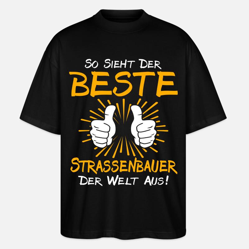 Strassenbauer Geschenkidee - Stanley/Stella Oversized Unisex Bio T-Shirt Blaster 2.0 - Schwarz