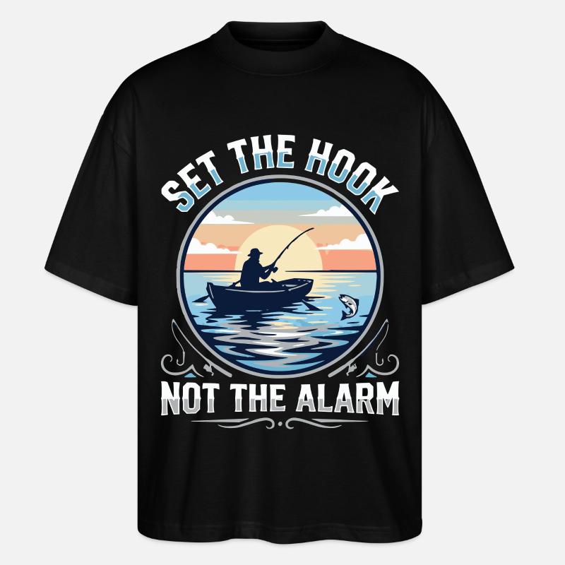 Accroche, pas l’alarme, pêcheur Spruch - T-shirt bio Blaster 2.0 coupe oversize Stanley/Stella Unisexe - noir