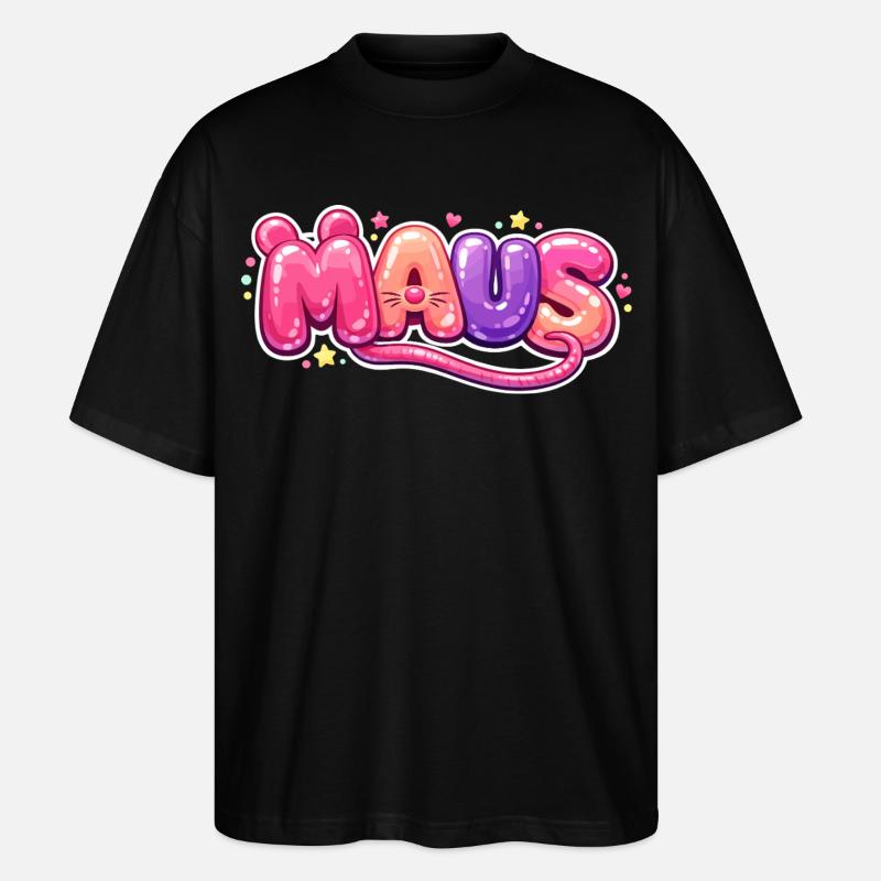 Karnevalsmaus Kostüm Lustig Karneval Köln Geschenk - Stanley/Stella Oversized Unisex Bio T-Shirt Blaster 2.0 - Schwarz