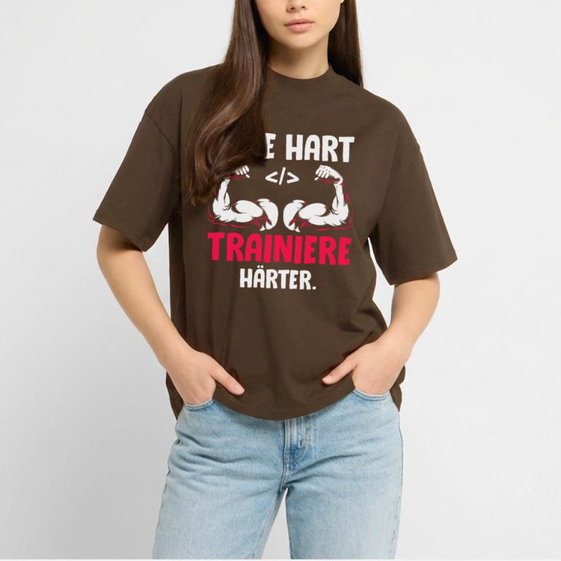 Codeur CODE ENTRAÎNEZ-VOUS PLUS FORT Drôle T-shirt bio Blaster 2.0 coupe oversize Stanley/Stella Unisexe