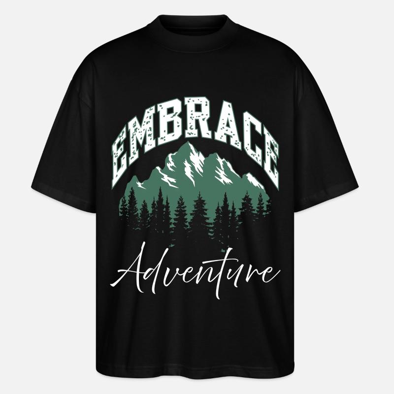 Umarme das Adventure Mountain Logo - Stanley/Stella Oversized Unisex Bio T-Shirt Blaster 2.0 - Schwarz