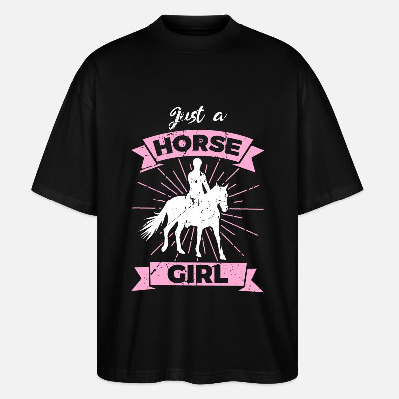 Nur ein Pferdemädchen - Stanley/Stella Oversized Unisex Bio T-Shirt Blaster 2.0 - Schwarz