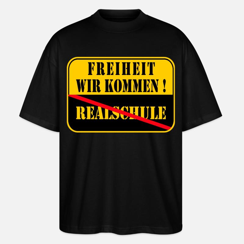 Realschule Geschafft 2026 - Stanley/Stella Oversized Unisex Bio T-Shirt Blaster 2.0 - Schwarz