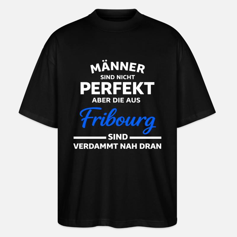 Fribourg Männer nah am Perfekt - Stanley/Stella Oversized Unisex Bio T-Shirt Blaster 2.0 - Schwarz