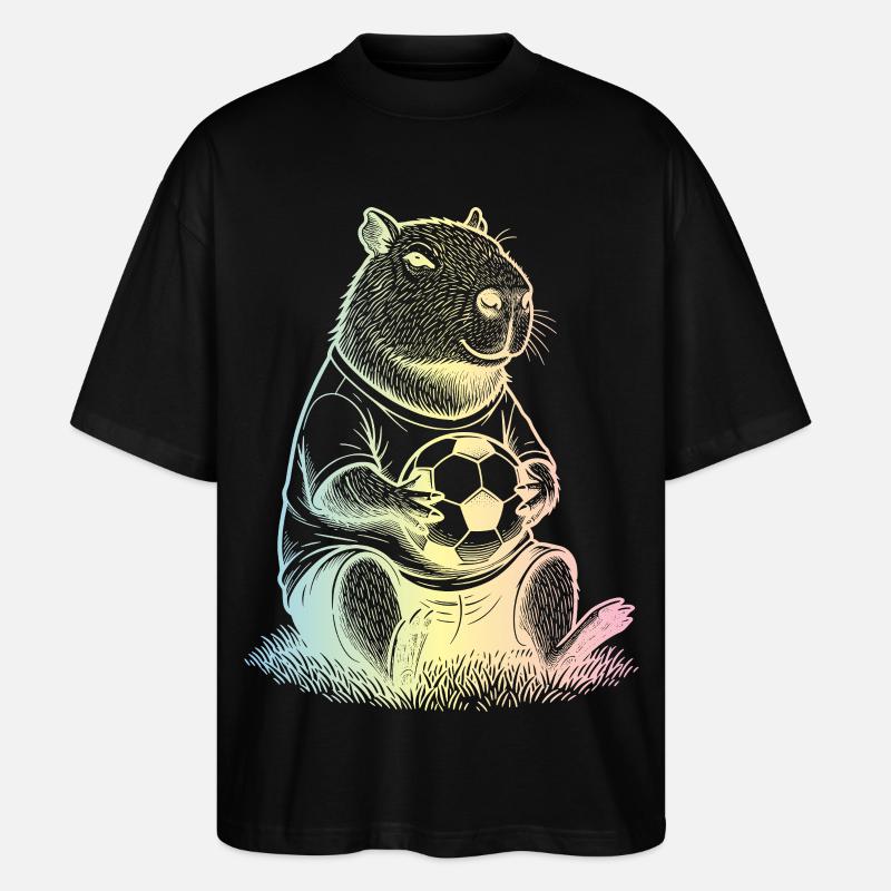 Fußball Capybara - Stanley/Stella Oversized Unisex Bio T-Shirt Blaster 2.0 - Schwarz