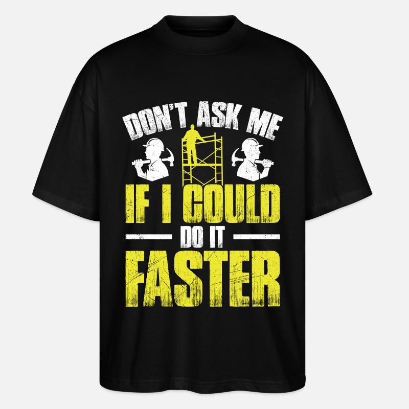 Échafaudage des ouvriers métiers de construction - T-shirt bio Blaster 2.0 coupe oversize Stanley/Stella Unisexe - noir