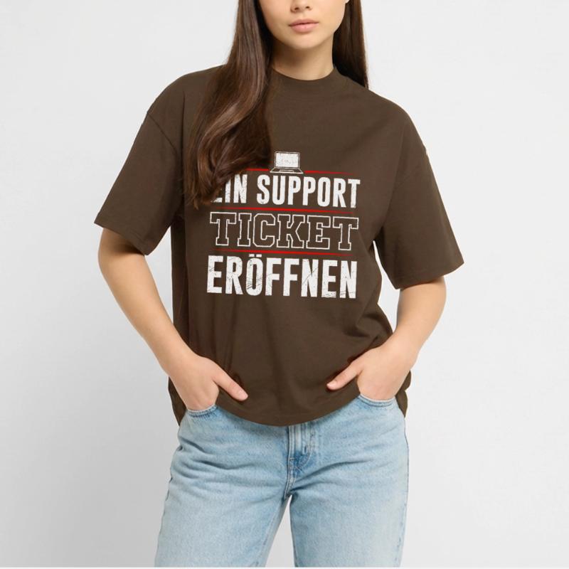 Coder OPEN A SUPPORT TICKET FUNNY Stanley/Stella Oversized Unisex Organic T-shirt Blaster 2.0