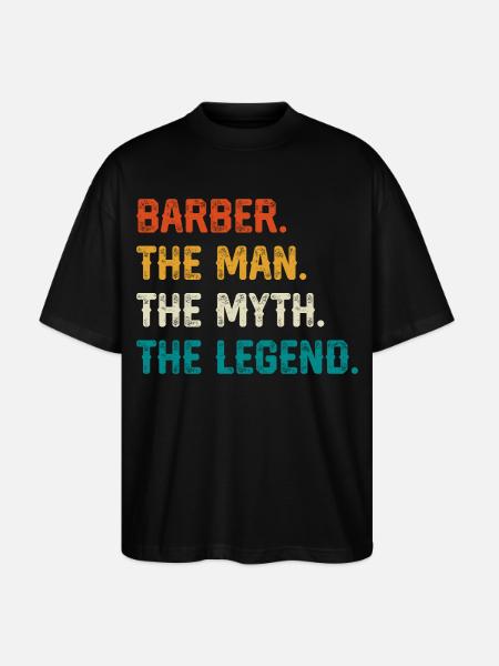 Barber Myth Legend Shirt - Stanley/Stella Oversized Unisex Bio T-Shirt Blaster 2.0 - Schwarz