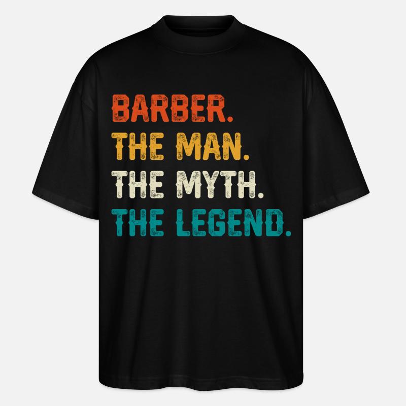 Barber Myth Legend Shirt - Stanley/Stella Oversized Unisex Bio T-Shirt Blaster 2.0 - Schwarz