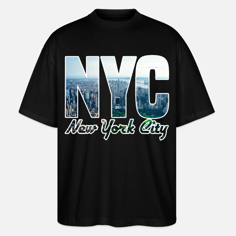 NYC Skyline Blockbuchstaben - Stanley/Stella Oversized Unisex Bio T-Shirt Blaster 2.0 - Schwarz