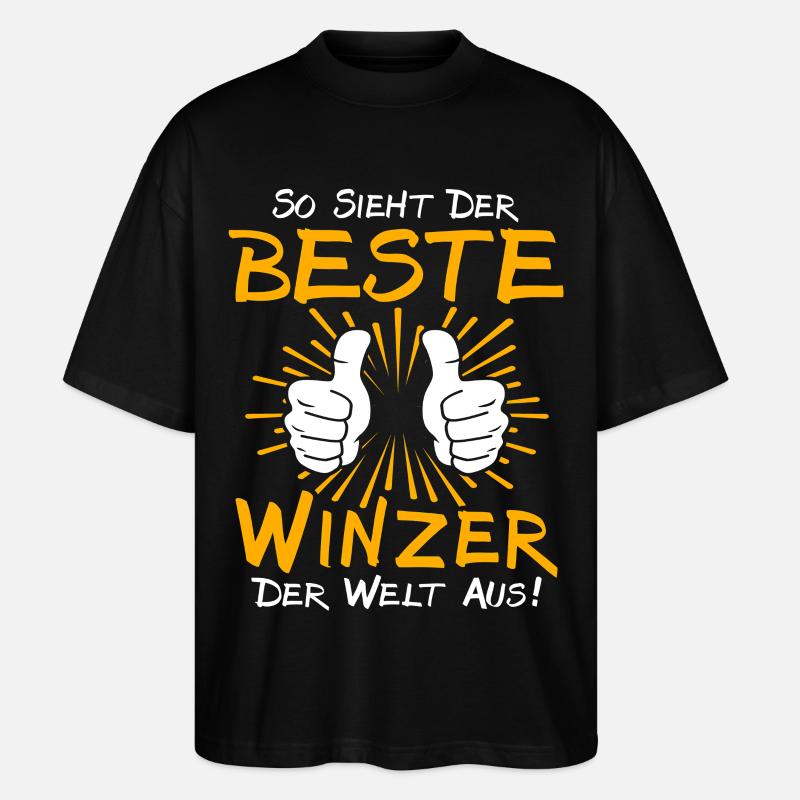 Winzer Geschenkidee - Stanley/Stella Oversized Unisex Bio T-Shirt Blaster 2.0 - Schwarz