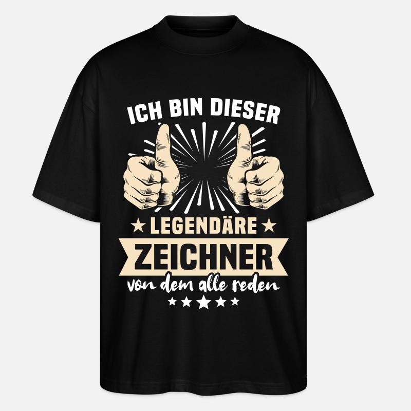 Zeichner Sprüche - Stanley/Stella Oversized Unisex Bio T-Shirt Blaster 2.0 - Schwarz