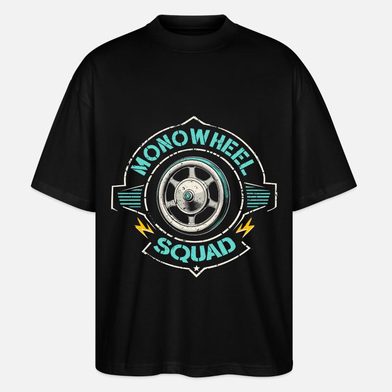 Monowheel Squad Monocyclist - Stanley/Stella Oversized Unisex Organic T-shirt Blaster 2.0 - black