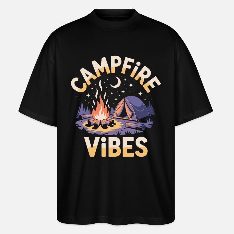 Campfire Vibes - Stanley/Stella Oversized Unisex Bio T-Shirt Blaster 2.0 - Schwarz