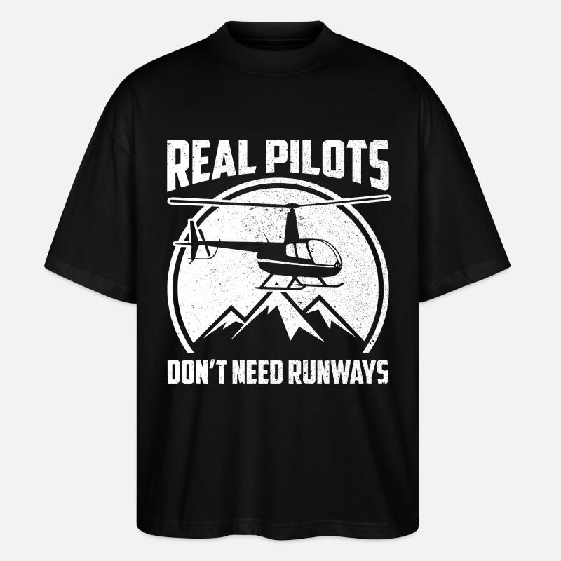 Hubschrauberpilot Helikopterpilot - Stanley/Stella Oversized Unisex Bio T-Shirt Blaster 2.0 - Schwarz