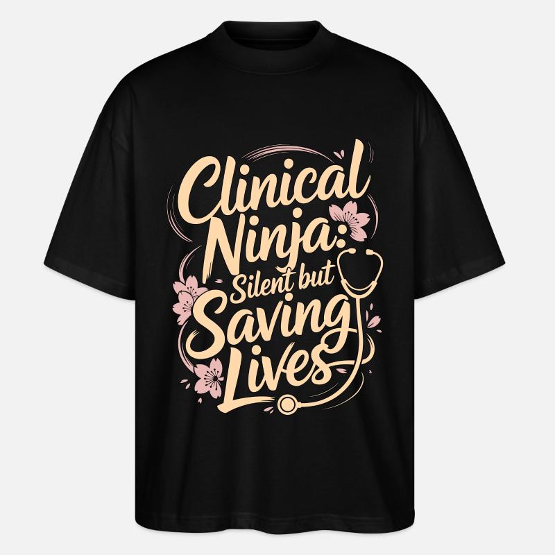 Infirmier praticien clinique Ninja Médecin - T-shirt bio Blaster 2.0 coupe oversize Stanley/Stella Unisexe - noir