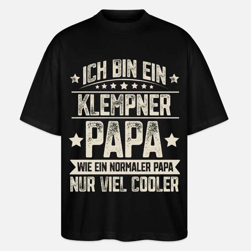 Klempner Papa - Stanley/Stella Oversized Unisex Bio T-Shirt Blaster 2.0 - Schwarz