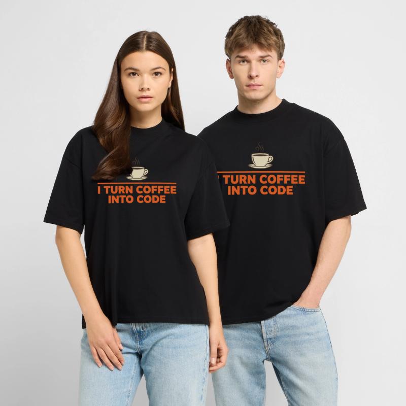 Je transforme le café en code – Programmer Retro T-shirt bio Blaster 2.0 coupe oversize Stanley/Stella Unisexe