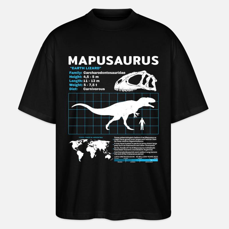 Mapusaurus Fact Sheet - Stanley/Stella Oversized Unisex Organic T-shirt Blaster 2.0 - black
