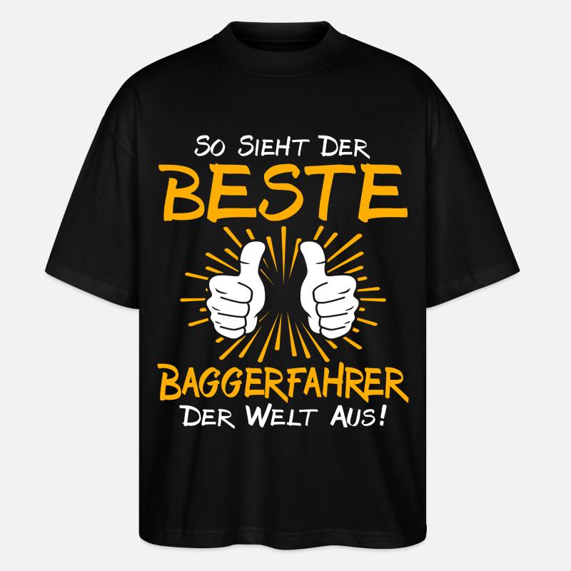 Baggerfahrer Geschenkidee - Stanley/Stella Oversized Unisex Bio T-Shirt Blaster 2.0 - Schwarz