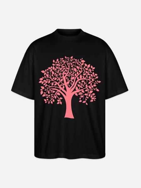 Icon Red Jumbo Tree Print Silhouette - Stanley/Stella Oversized Unisex Organic T-shirt Blaster 2.0 - black