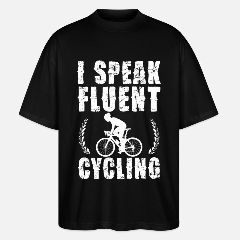 Ich spreche fließendes Radfahren - Stanley/Stella Oversized Unisex Bio T-Shirt Blaster 2.0 - Schwarz
