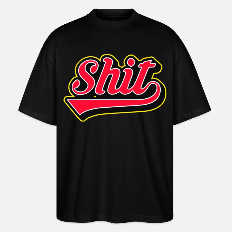 Shit Word Script Logo - Stanley/Stella Oversized Unisex Organic T-shirt Blaster 2.0 - black