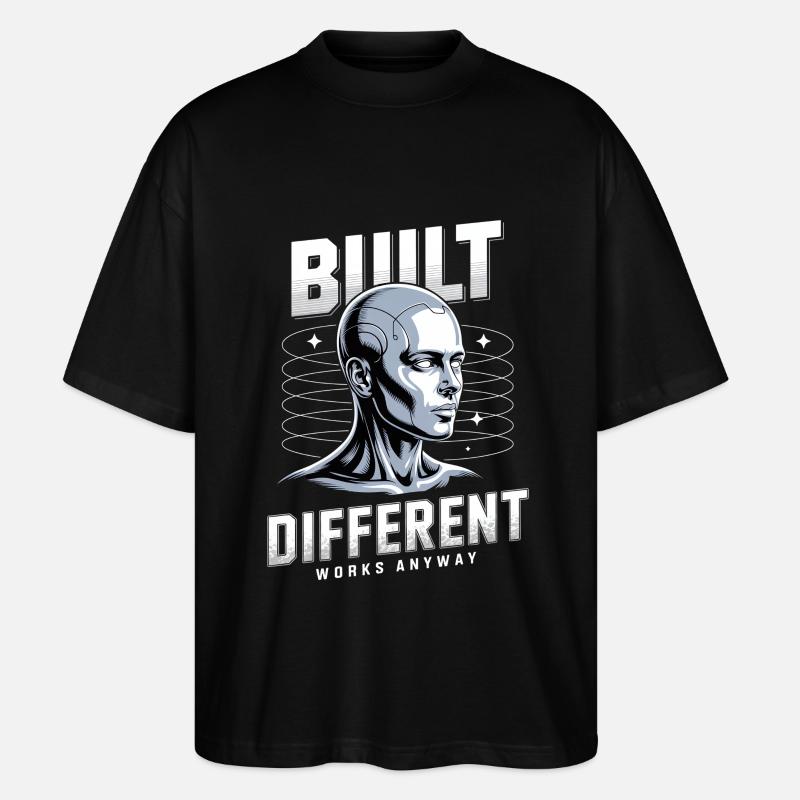 Neurodiversité neurodivergente construite différend - T-shirt bio Blaster 2.0 coupe oversize Stanley/Stella Unisexe - noir