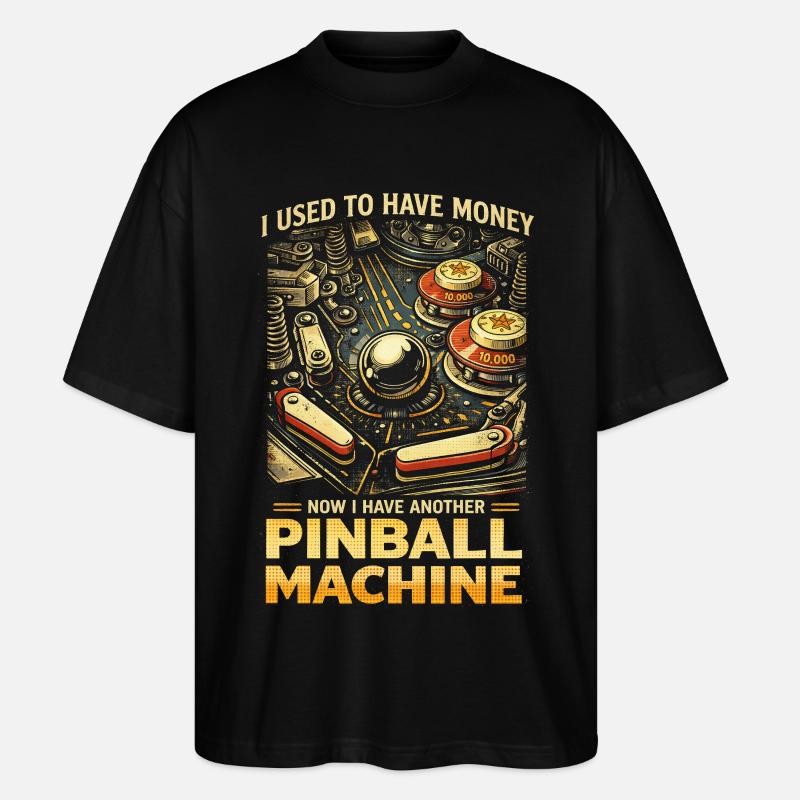 Joueur de flippers machine à flipper - T-shirt bio Blaster 2.0 coupe oversize Stanley/Stella Unisexe - noir
