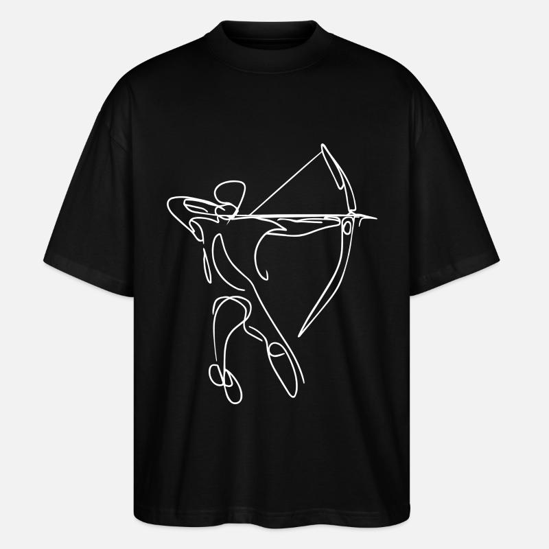 Bogenschütze Zeichnung - Stanley/Stella Oversized Unisex Bio T-Shirt Blaster 2.0 - Schwarz