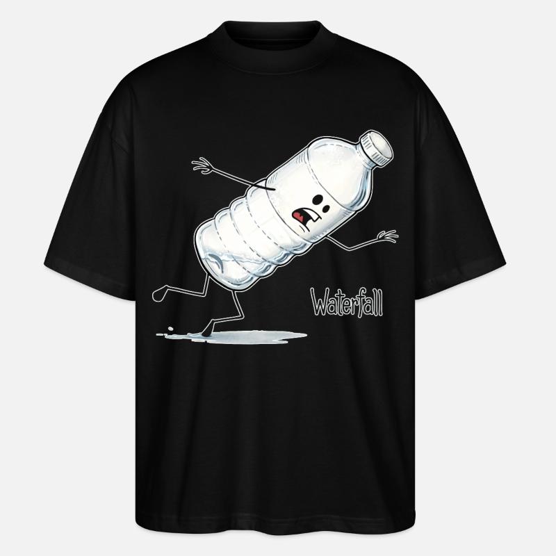 Waterfall – Falling Water Bottle Cartoon - Stanley/Stella Oversized Unisex Organic T-shirt Blaster 2.0 - black