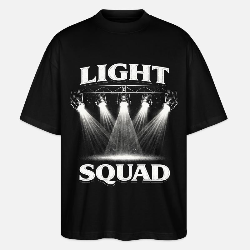 Lichttechniker Beleuchtungstechniker Light Squad - Stanley/Stella Oversized Unisex Bio T-Shirt Blaster 2.0 - Schwarz