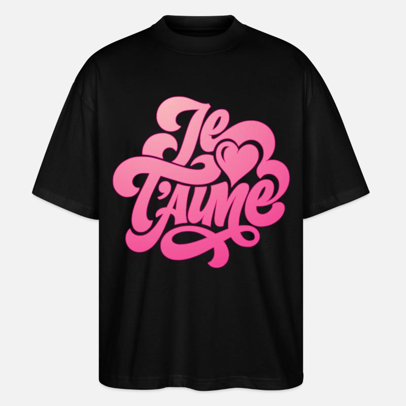 Je t’aime - Je t’aime - Saint-Valentin - T-shirt bio Blaster 2.0 coupe oversize Stanley/Stella Unisexe - noir