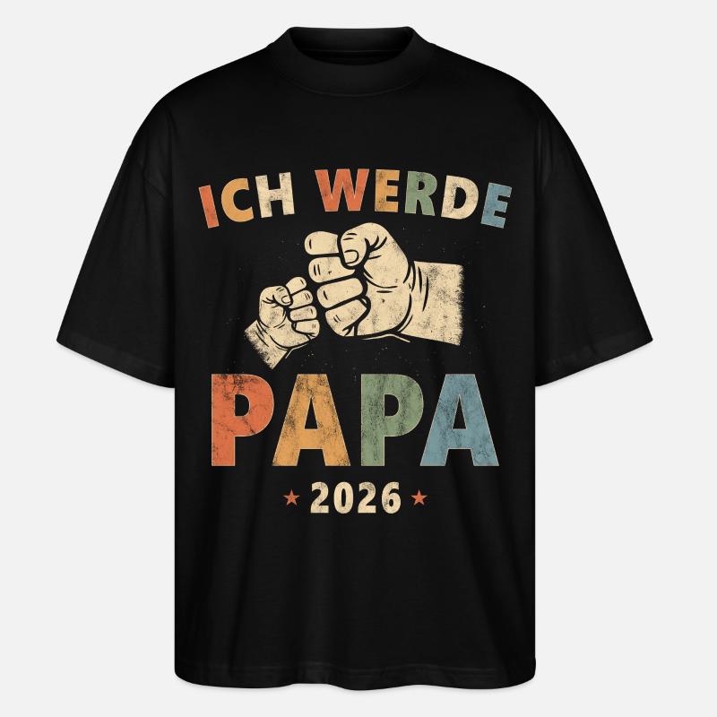 Ich Werde Papa 2026 - Stanley/Stella Oversized Unisex Bio T-Shirt Blaster 2.0 - Schwarz