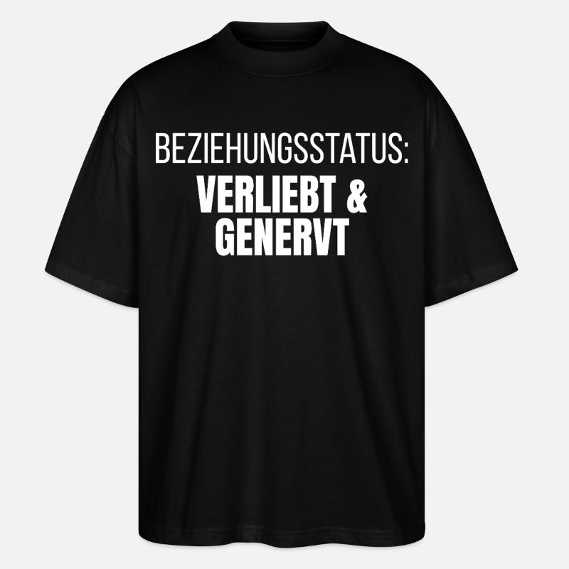 Statut relationnel amoureux et agacé - T-shirt bio Blaster 2.0 coupe oversize Stanley/Stella Unisexe - noir