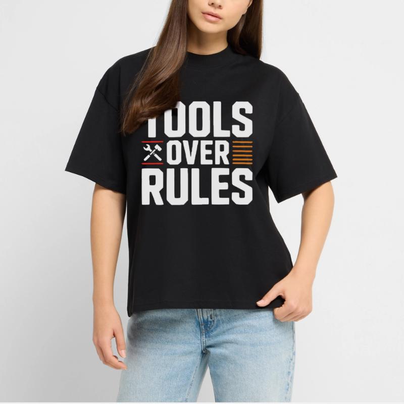 Tools Over Rules Statement Design Stanley/Stella Oversized Unisex Organic T-shirt Blaster 2.0
