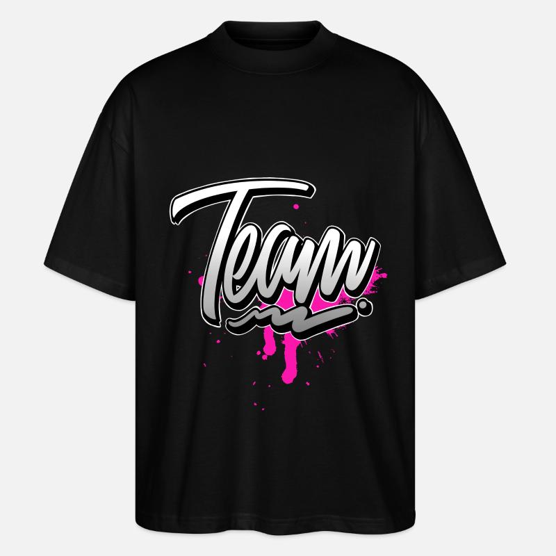Team Rosa - Stanley/Stella Oversized Unisex Bio T-Shirt Blaster 2.0 - Schwarz
