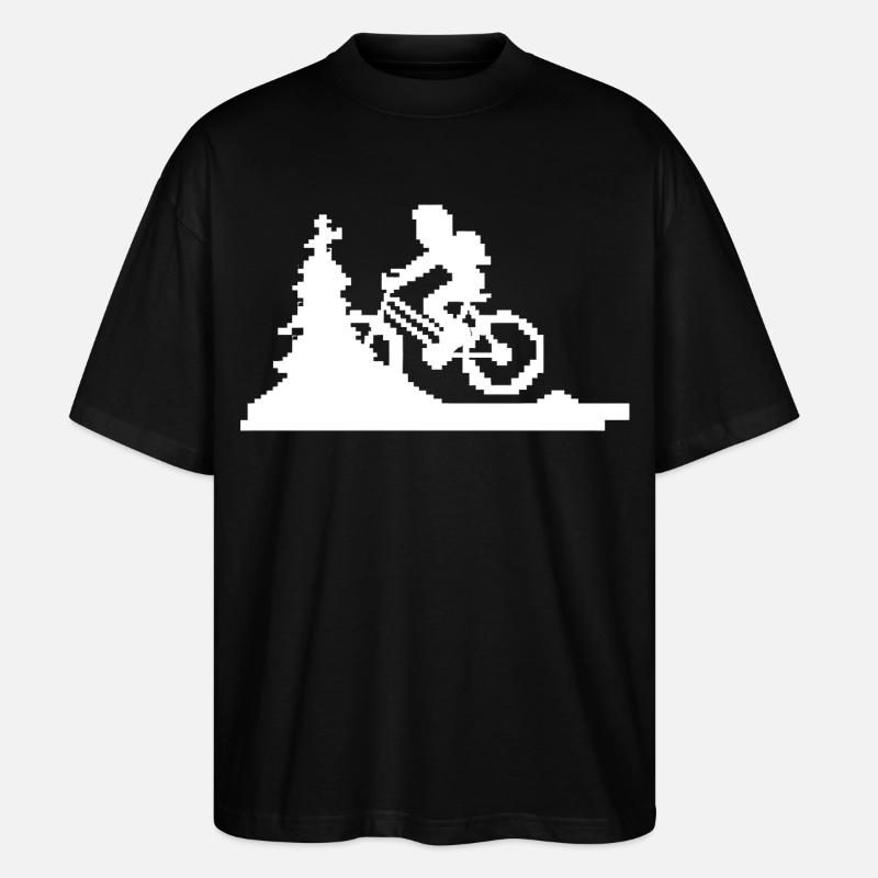 Mountainbike Pixel - Stanley/Stella Oversized Unisex Bio T-Shirt Blaster 2.0 - Schwarz