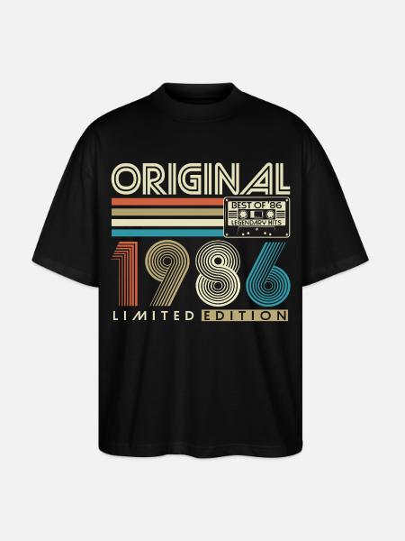 40e anniversaire Rétro Cadeau 1986 - T-shirt bio Blaster 2.0 coupe oversize Stanley/Stella Unisexe - noir