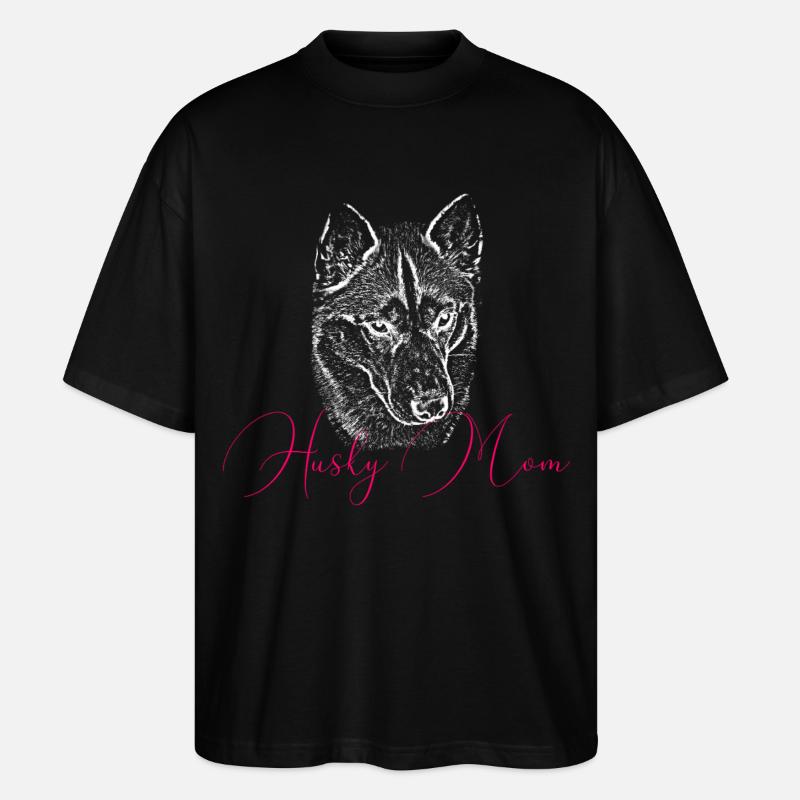 Husky Mom Kunstdruck - Stanley/Stella Oversized Unisex Bio T-Shirt Blaster 2.0 - Schwarz