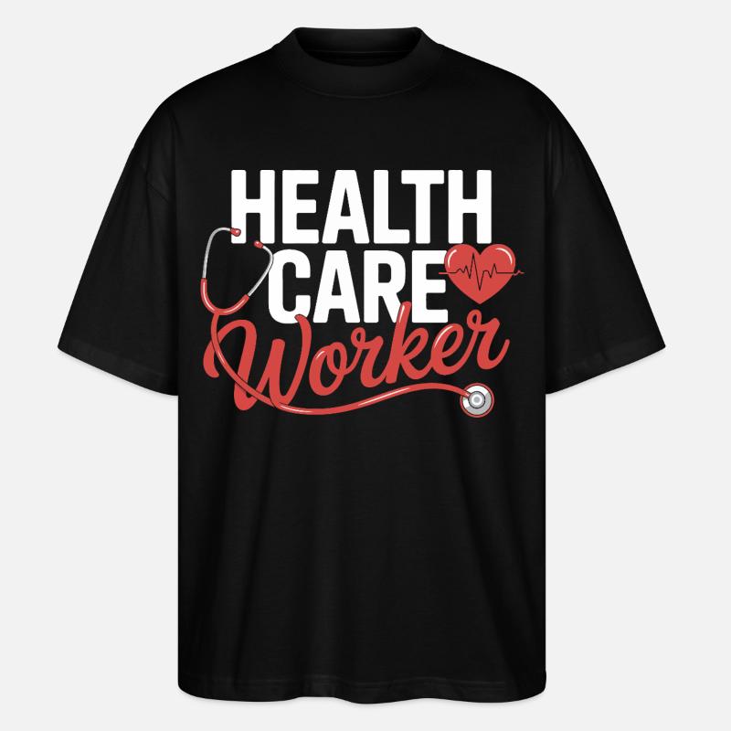 Gesundheitsfachkraft Emblem - Stanley/Stella Oversized Unisex Bio T-Shirt Blaster 2.0 - Schwarz