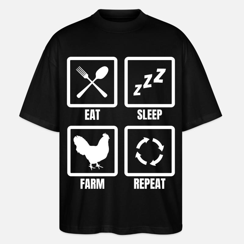 Manger Dormez Ferme Répéter - T-shirt bio Blaster 2.0 coupe oversize Stanley/Stella Unisexe - noir