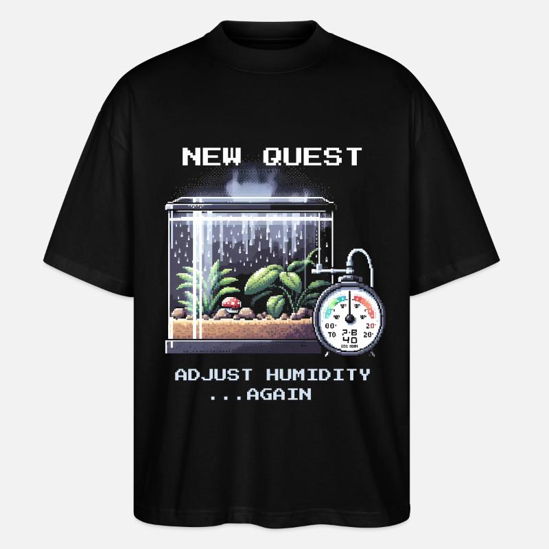 Neue Quest: Luftfeuchte regeln | Terrarium - Stanley/Stella Oversized Unisex Bio T-Shirt Blaster 2.0 - Schwarz