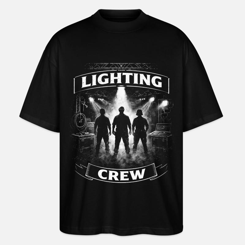 Lichttechniker Beleuchtungstechniker Lighting Crew - Stanley/Stella Oversized Unisex Bio T-Shirt Blaster 2.0 - Schwarz