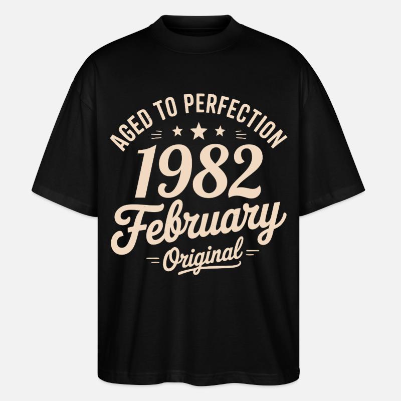 Février 1982 – Februar 1982 - Stanley/Stella Oversized Unisex Bio T-Shirt Blaster 2.0 - Schwarz